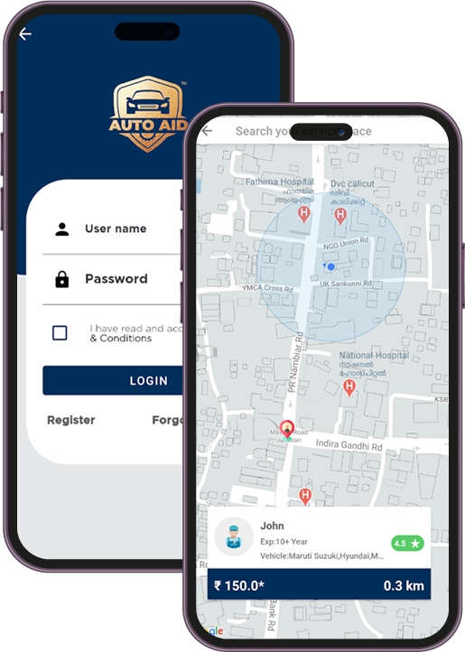 AutoAid mobile app - request RSA help and track services